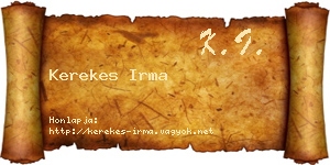 Kerekes Irma névjegykártya